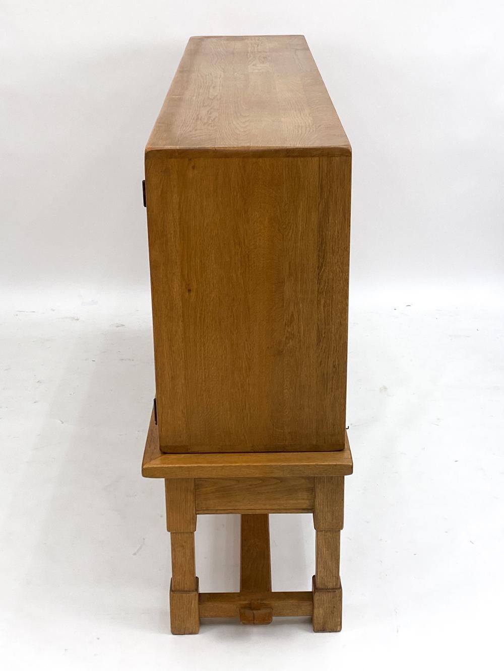Spanish Brutalist Oak Highboard, Circa 1970's 4