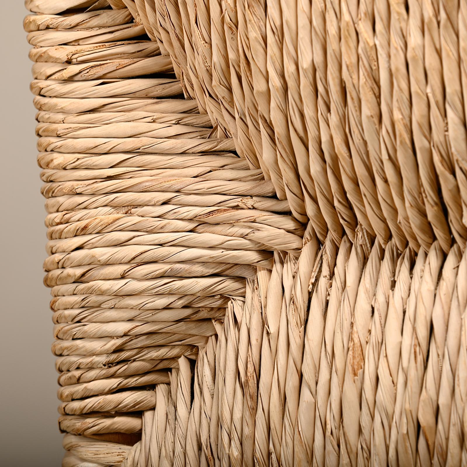 Sedie da pranzo rustiche brutaliste spagnole in Oak e giunco in vendita 13