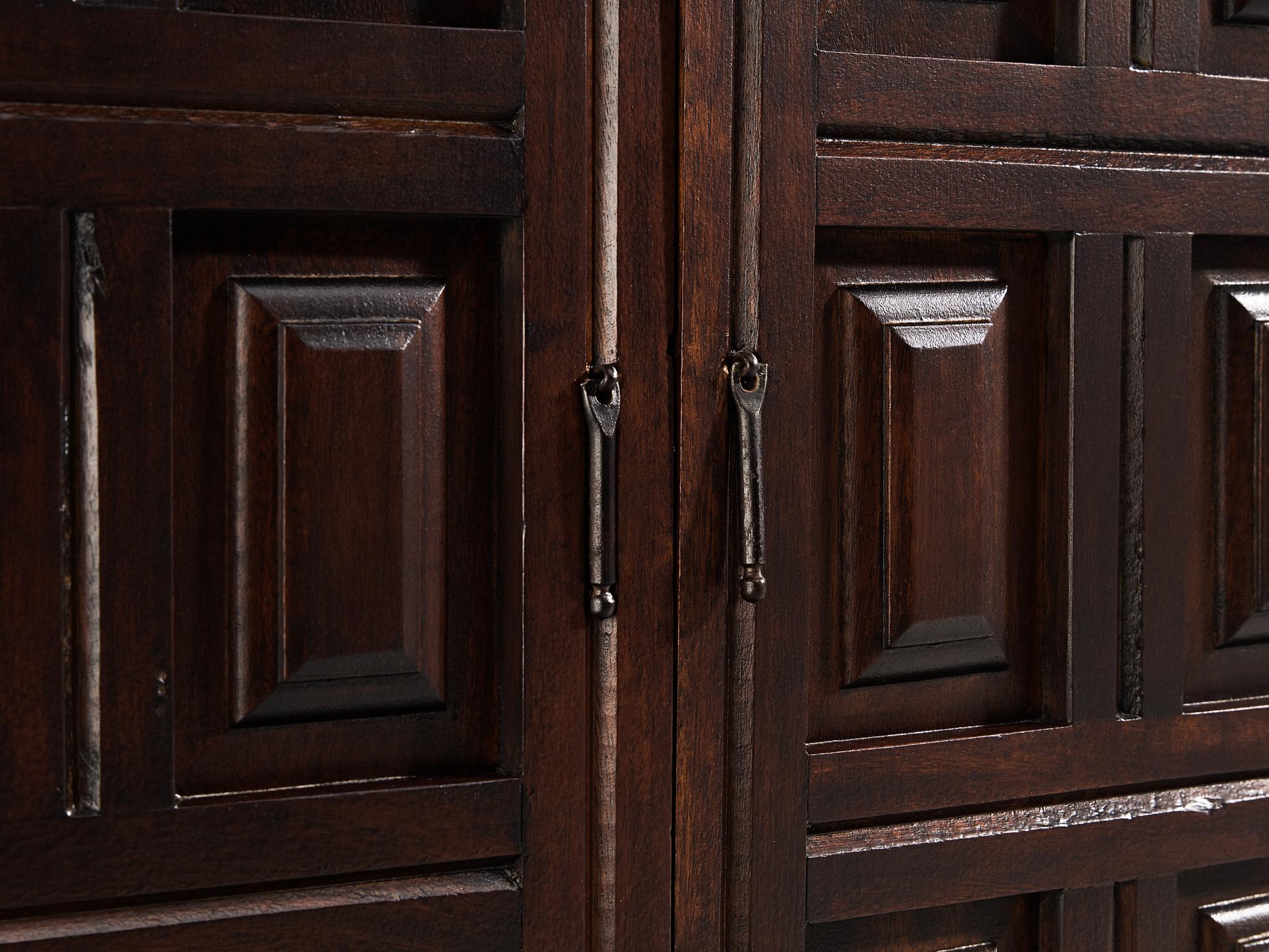 Spanish Brutalist Sideboard in Stained Mahogany 2