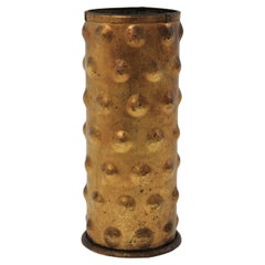 Spanish Brutalist Umbrella Stand in Gilt Iron, 1950s