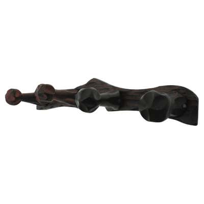 Rustic Style Spanish Wood Wall Coat Hanger For Sale at 1stDibs