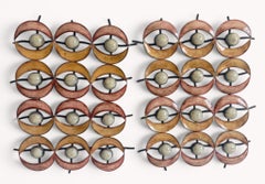 Spanish Brutalist Wall Sculptures in Painted Iron, circa 1970