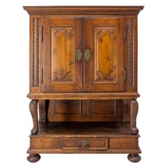 Spanish Buffet Credenza  Double Sideboard Oak Lion Paws, 18th Century