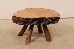 Spanish Burl Wood Slab Rustic Coffee Table