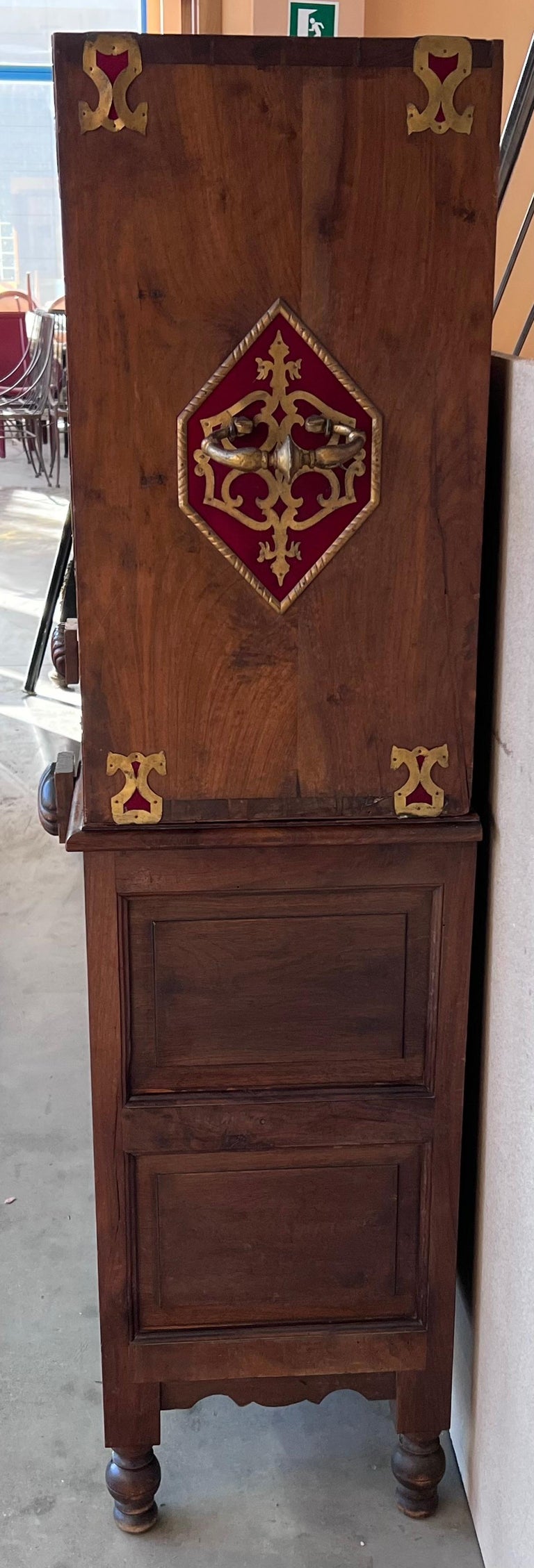 Spanish "Bargueño" Walnut, Wrought Iron, Stone, 17th Century