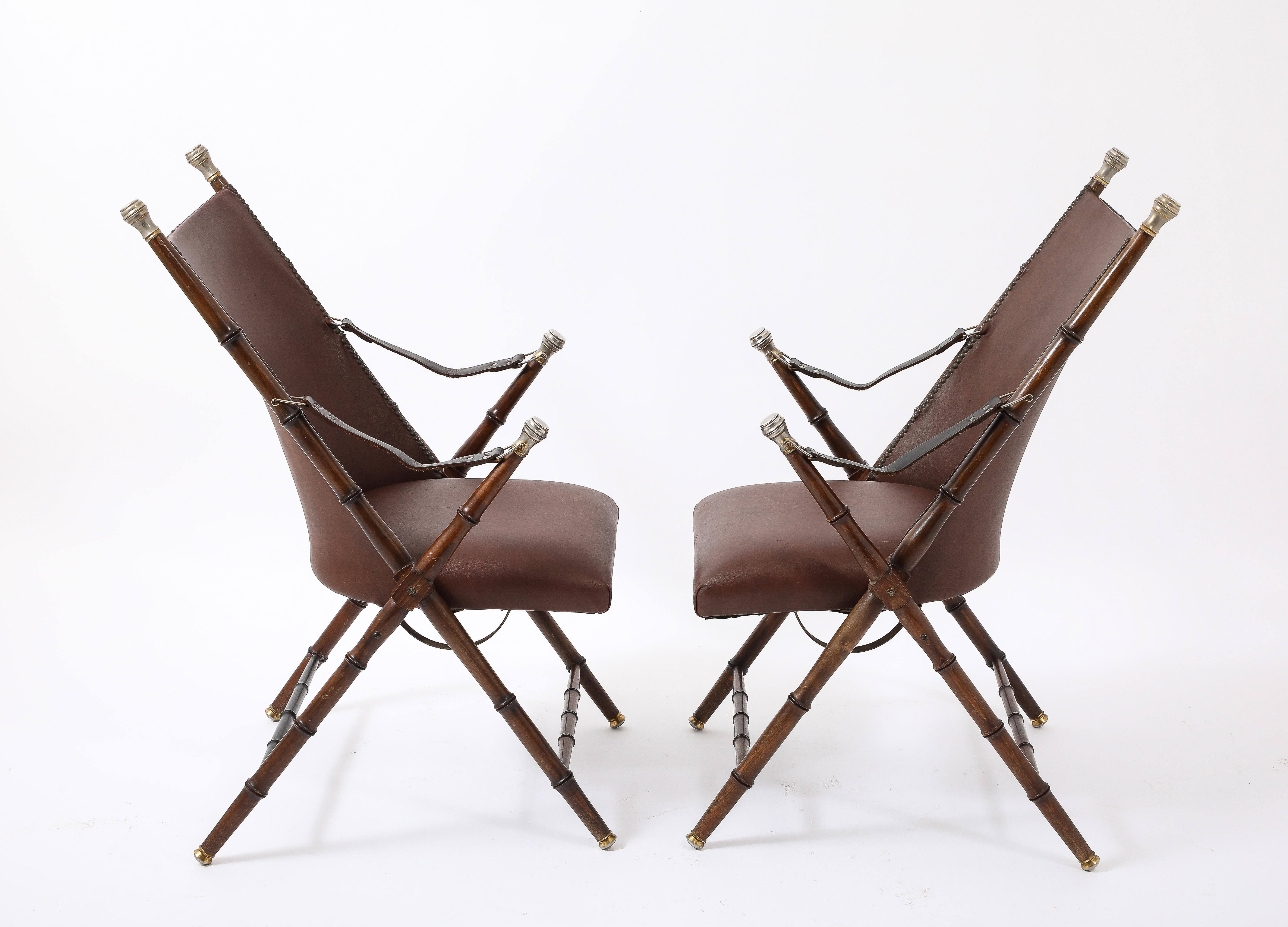 Spanish Campaign Chairs, Spain 1950's For Sale 6