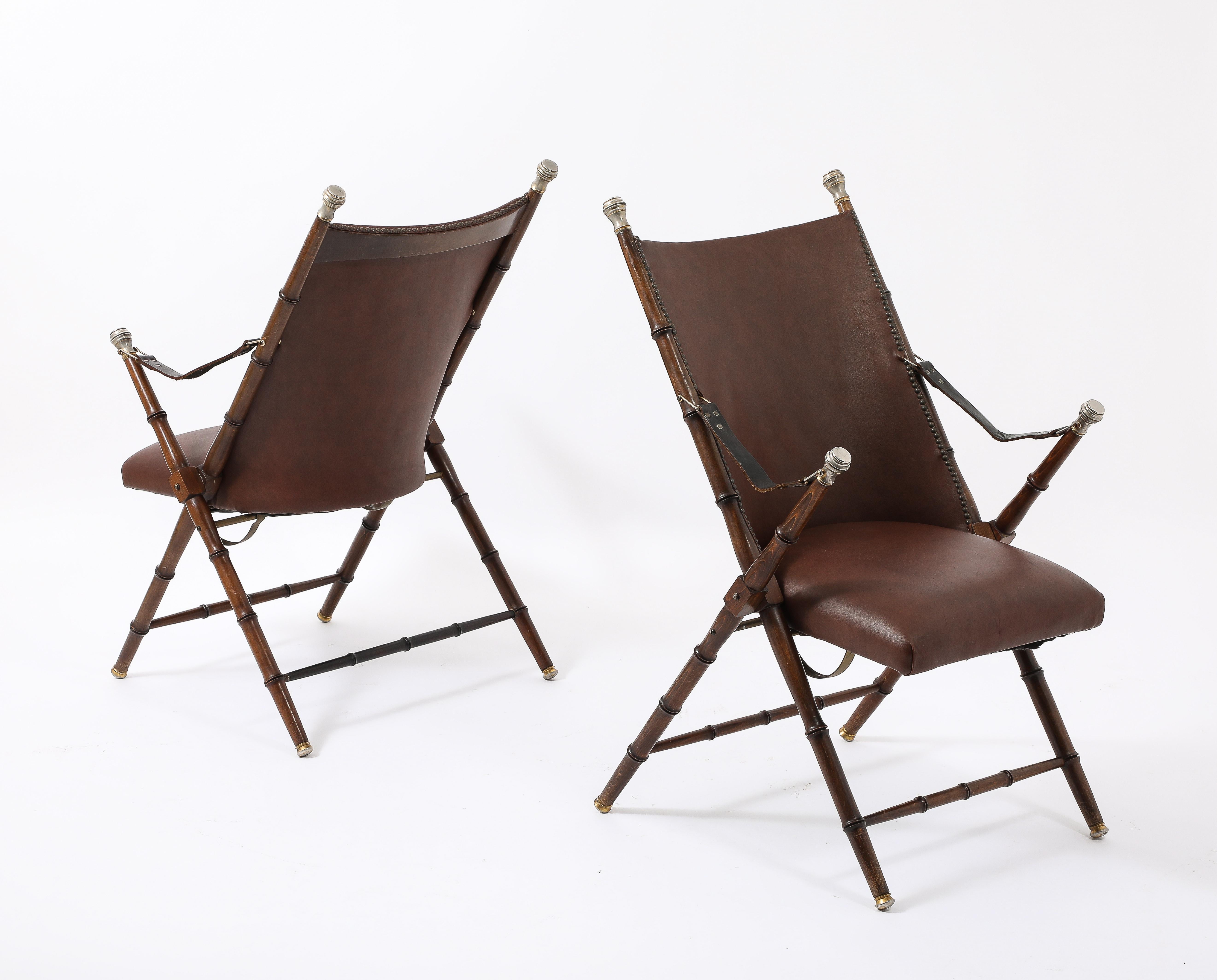 Spanish Campaign Chairs, Spain 1950's For Sale 7
