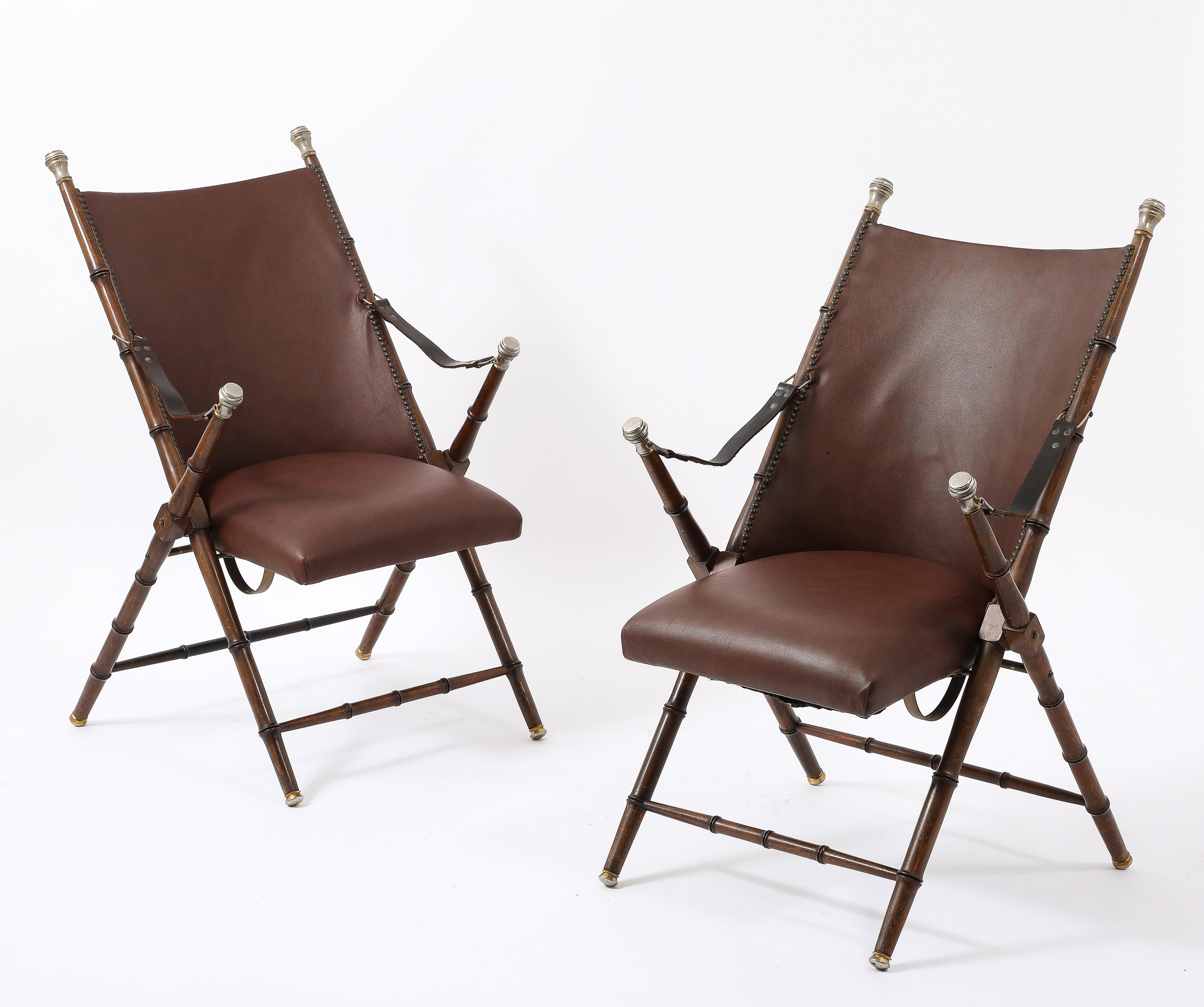 Spanish Campaign Chairs, Spain 1950's For Sale 8