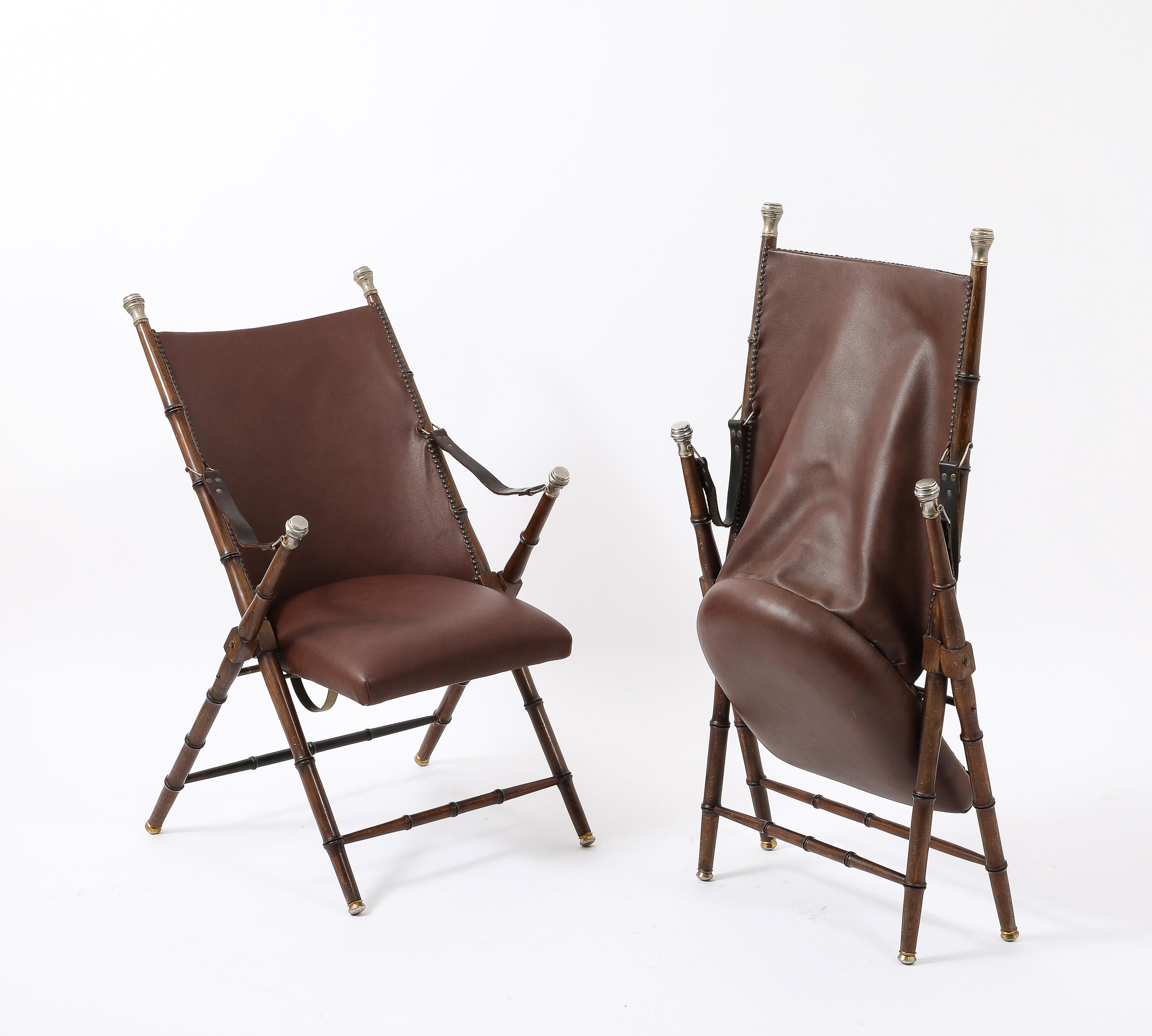 Spanish Campaign Chairs, Spain 1950's For Sale 9