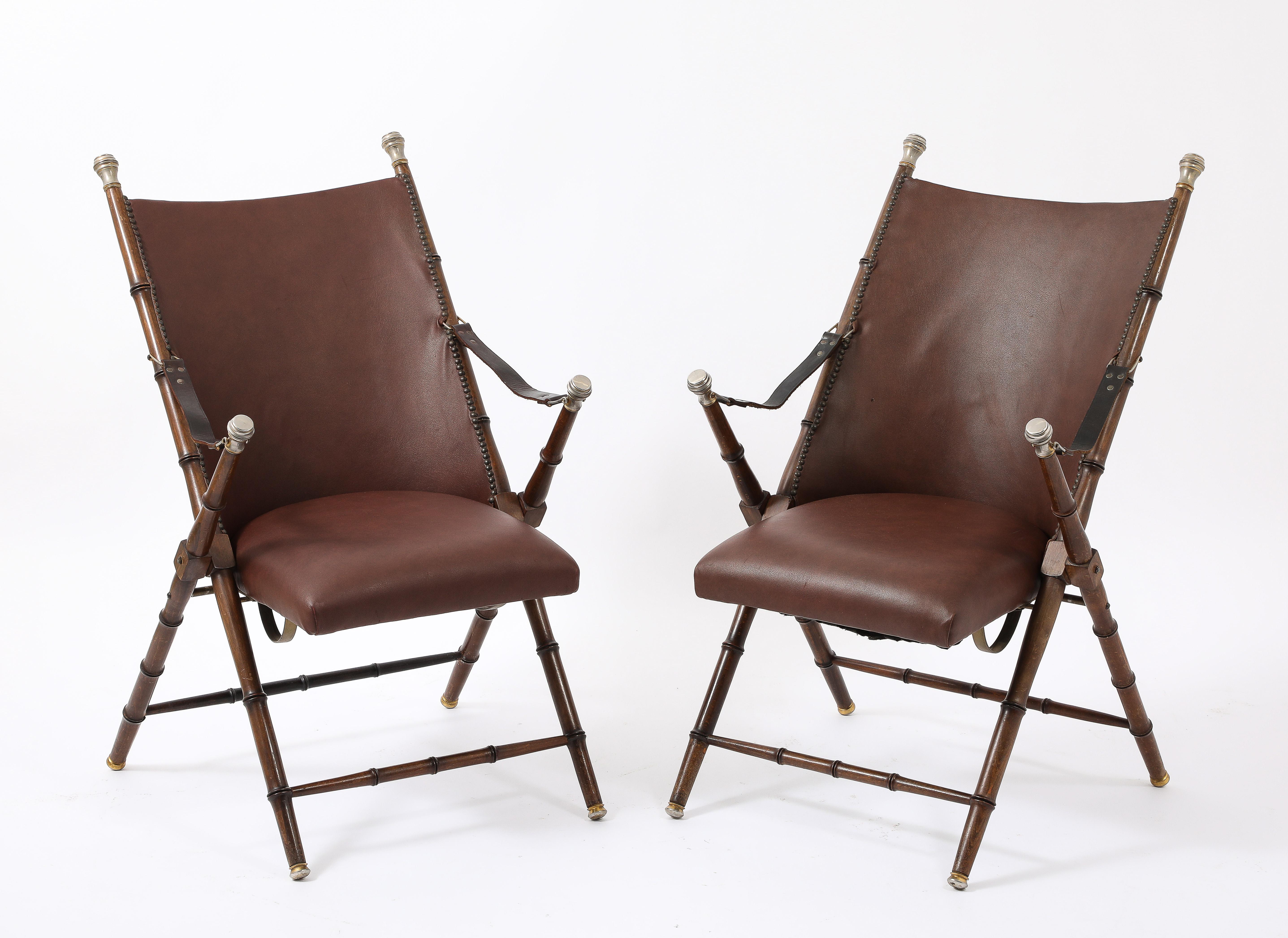 Spanish Campaign Chairs, Spain 1950's For Sale 10