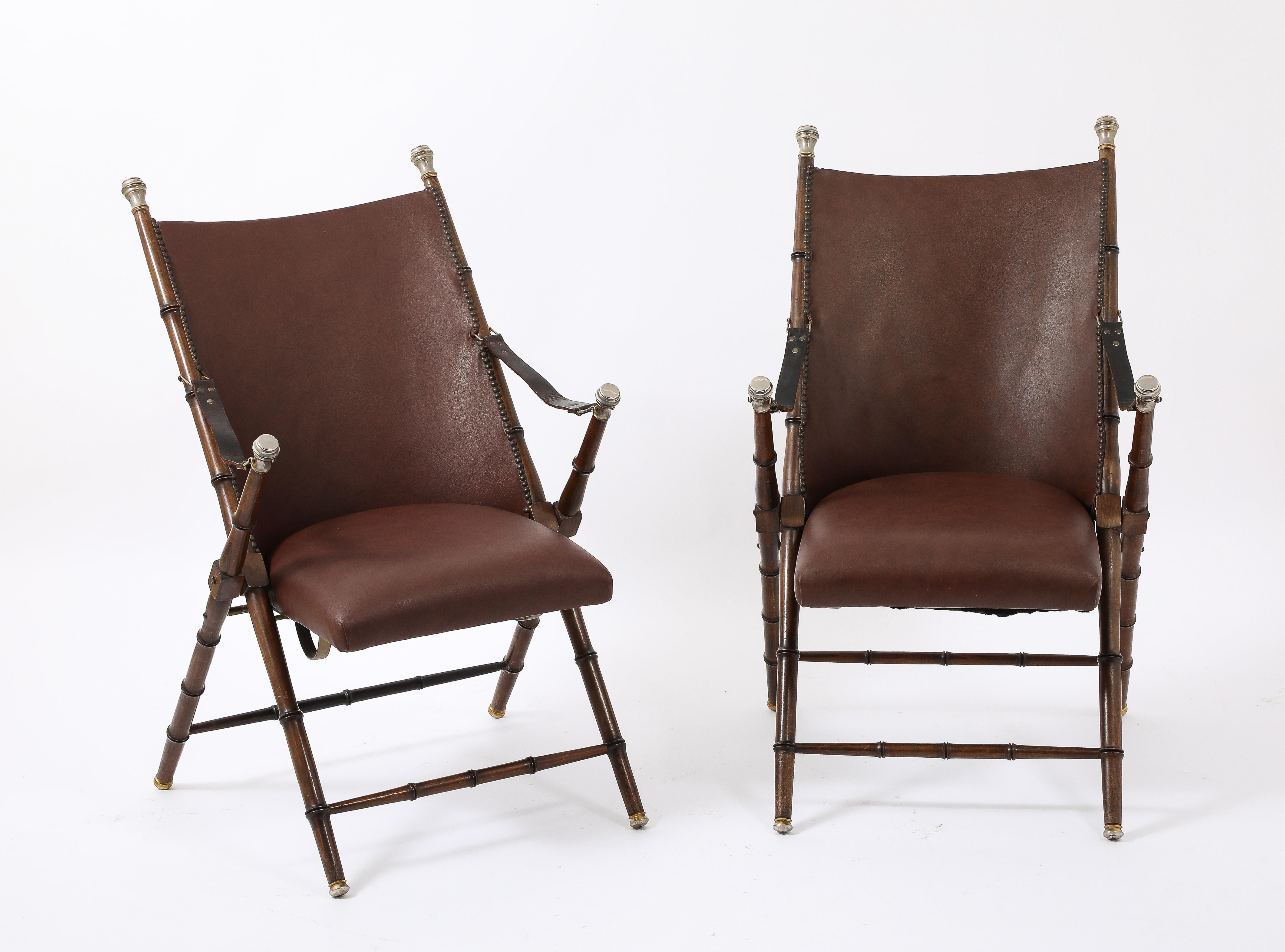 Spanish Campaign Chairs, Spain 1950's For Sale 11