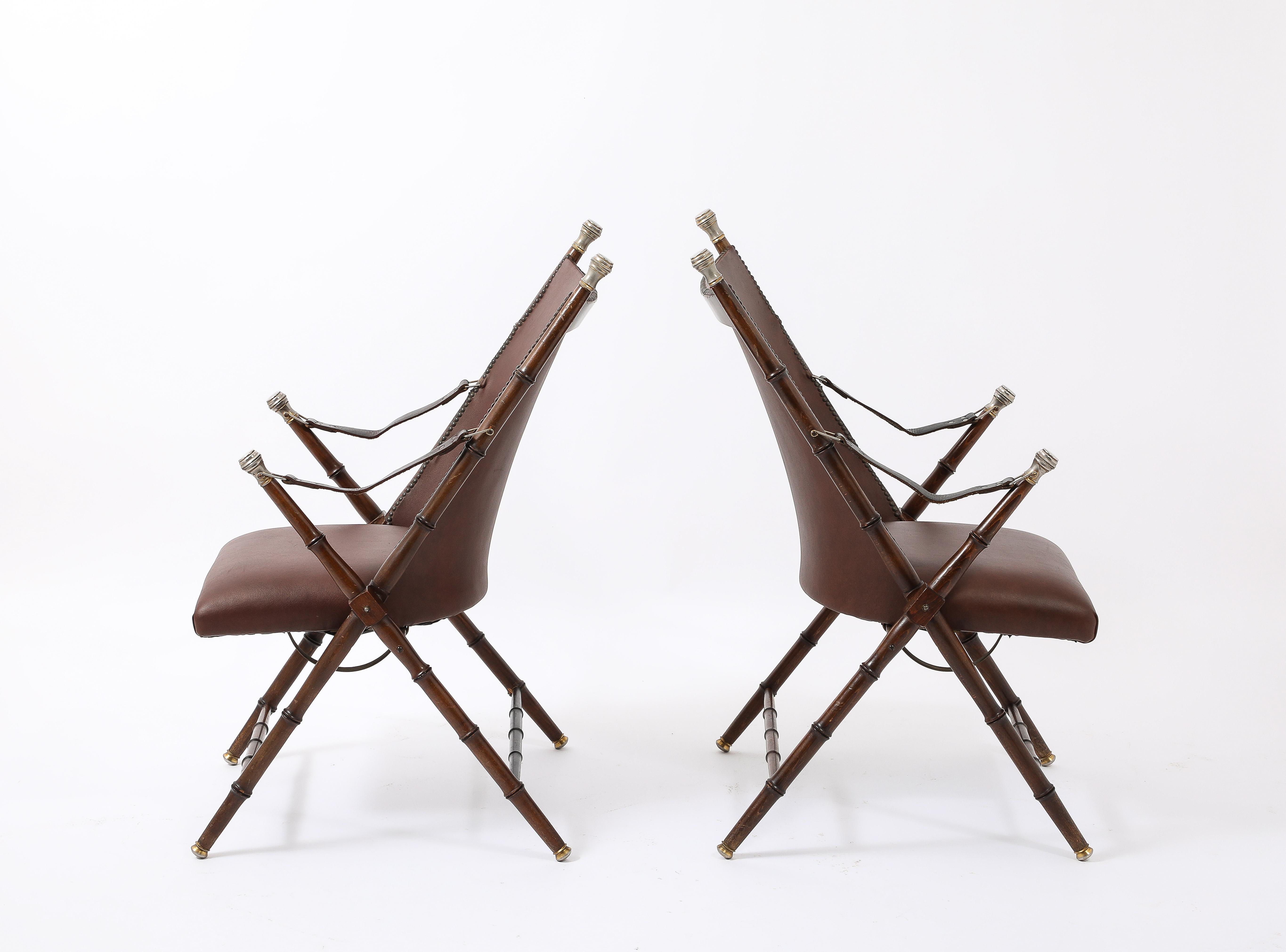 Spanish Campaign Chairs, Spain 1950's In Good Condition For Sale In New York, NY