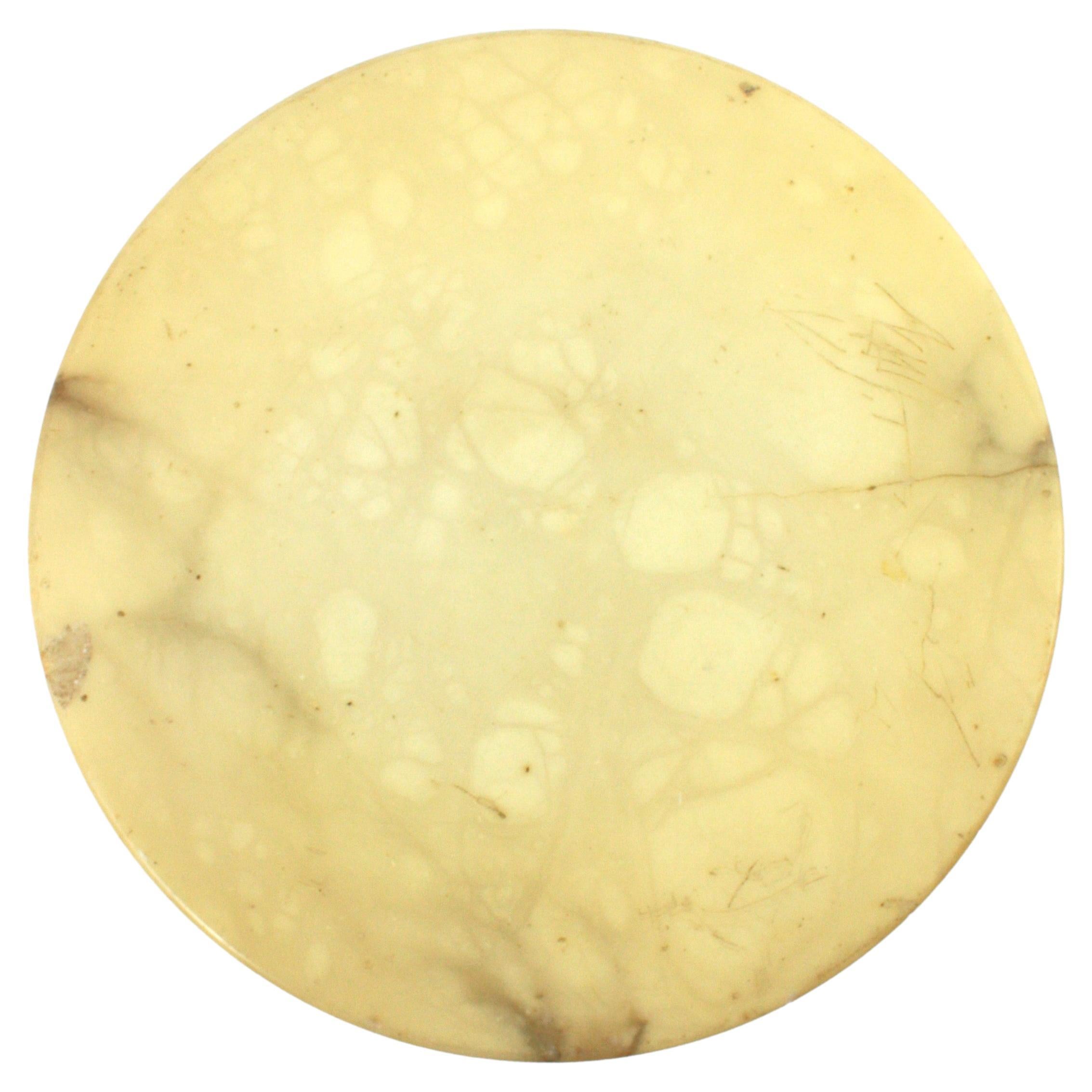 Spanish Carved Alabaster Gueridon Table / Side Table, 1940s For Sale 4