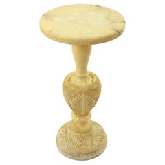 Spanish Carved Alabaster Gueridon Table / Side Table, 1940s