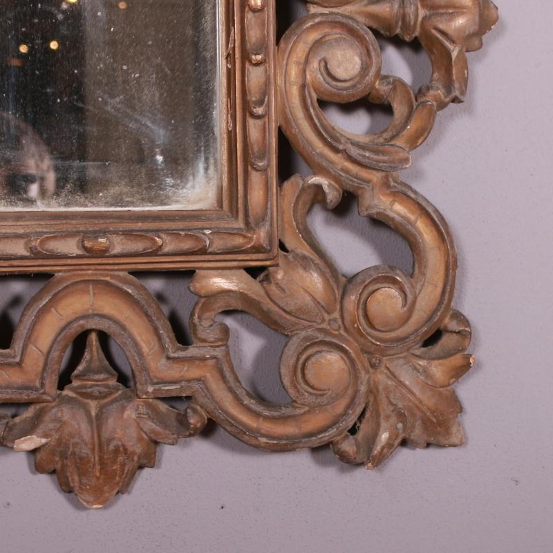 19th Century Spanish Carved and Gilded Mirror For Sale