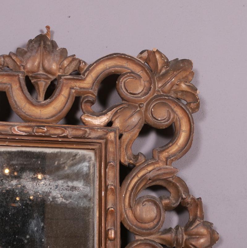 Giltwood Spanish Carved and Gilded Mirror For Sale
