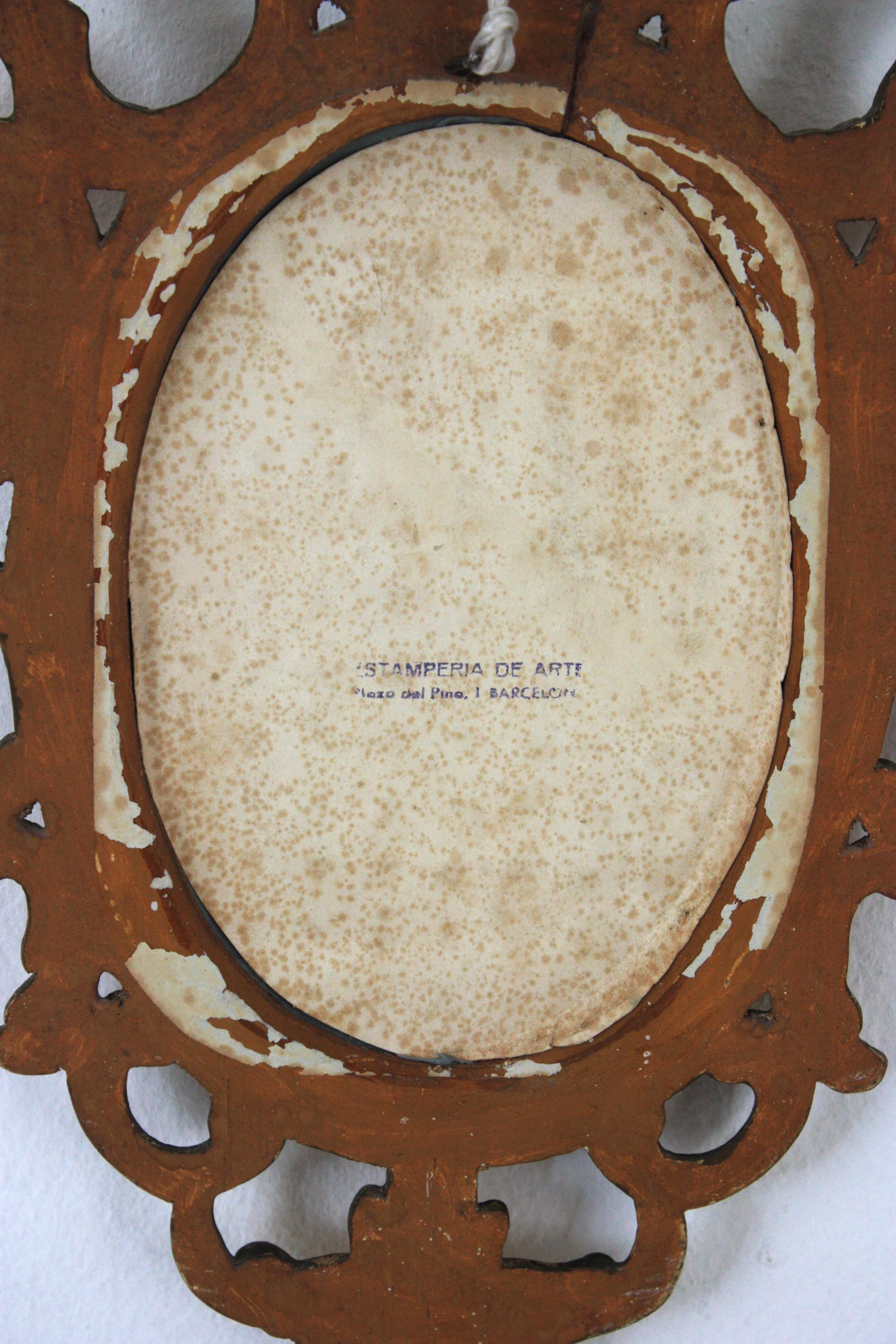 Spanischer Spiegel aus geschnitztem Giltwood, Rokoko-Stil im Angebot 7