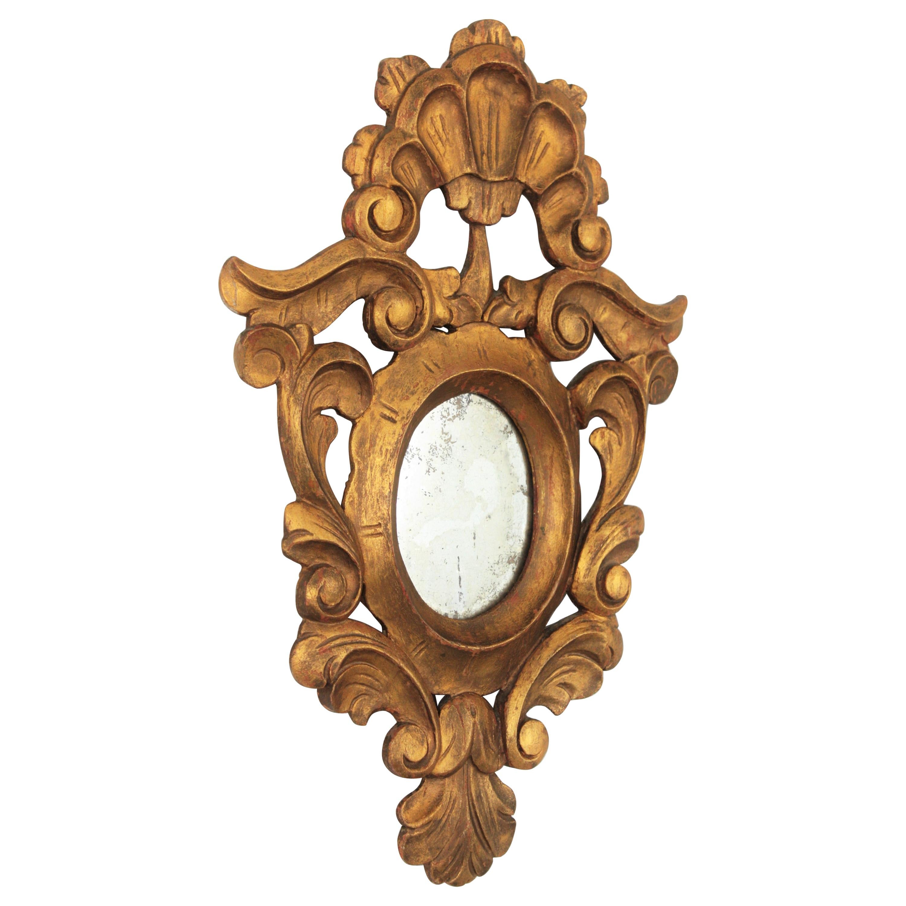 Large French Rococo Louis XV Style Shell and Floral Carved 65