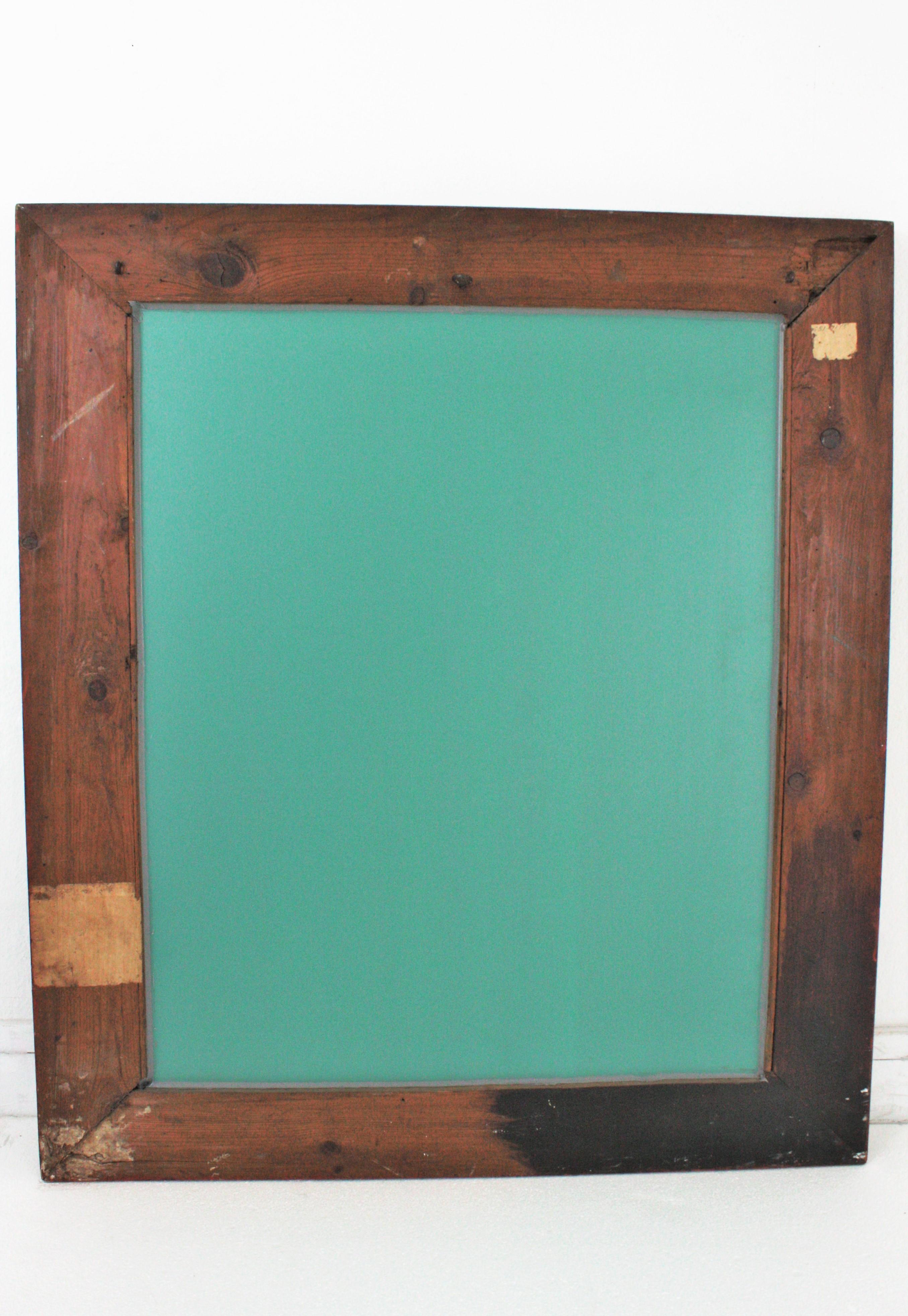 Spanish Carved Mirror with Green Patina 2