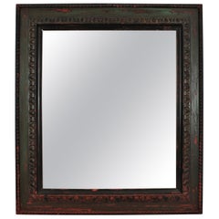 Miroir sculpté espagnol à patine verte