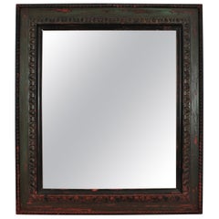 Spanish Carved Mirror with Green Patina