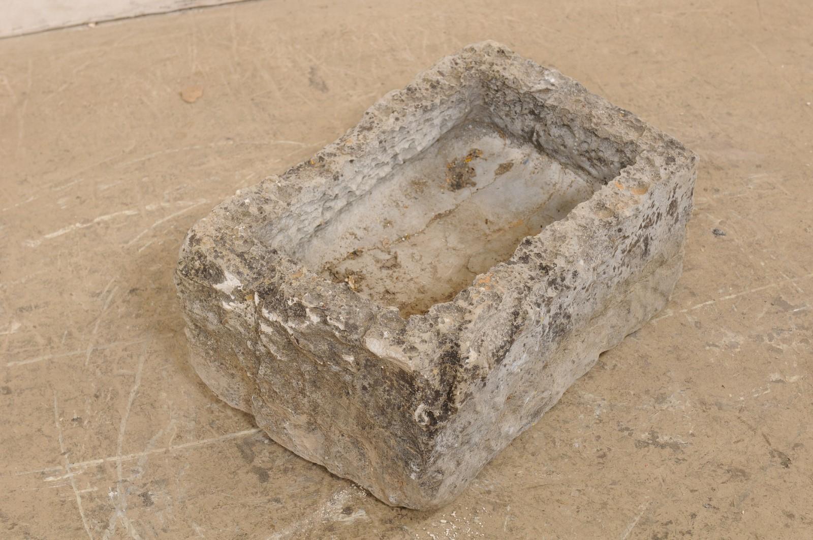 Spanish Carved-Stone Garden Trough, Early 20th Century In Good Condition For Sale In Atlanta, GA