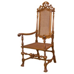 Spanish Carved Walnut Armchair, Late 17th Century