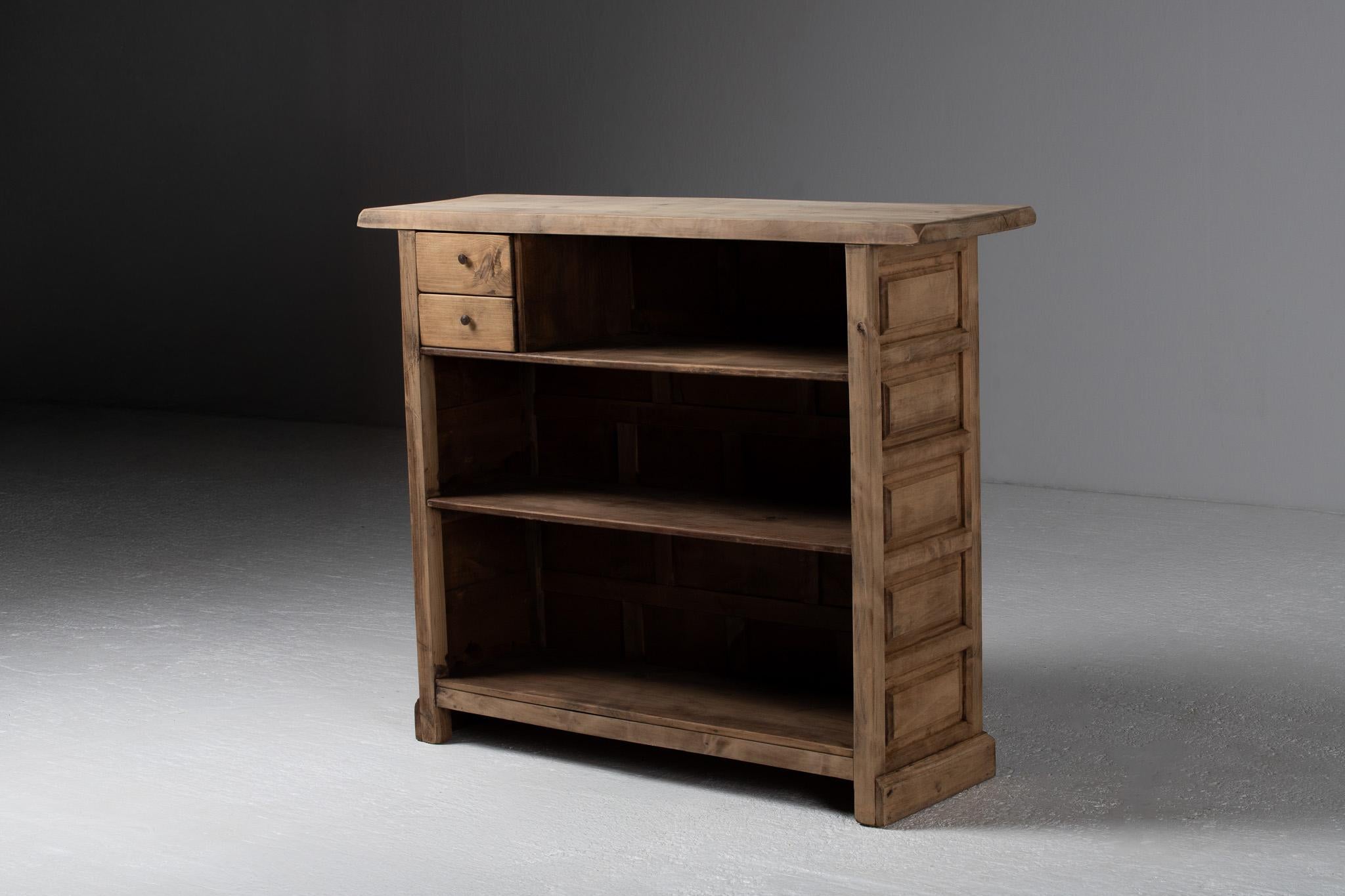 Spanish Carved Walnut Draper’s Counter, Castilian Revival, 1930s For Sale 2