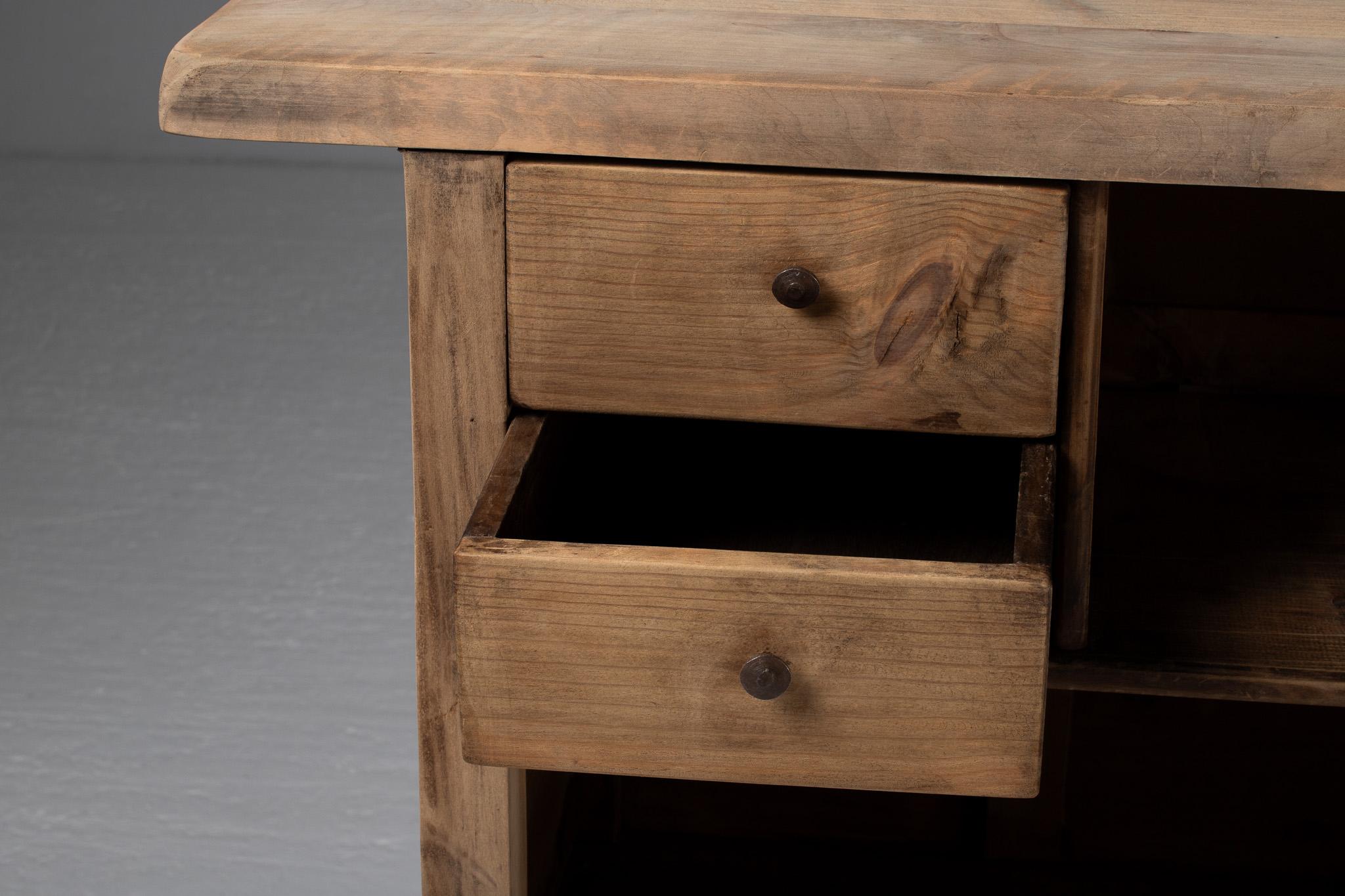 Spanish Carved Walnut Draper’s Counter, Castilian Revival, 1930s For Sale 3