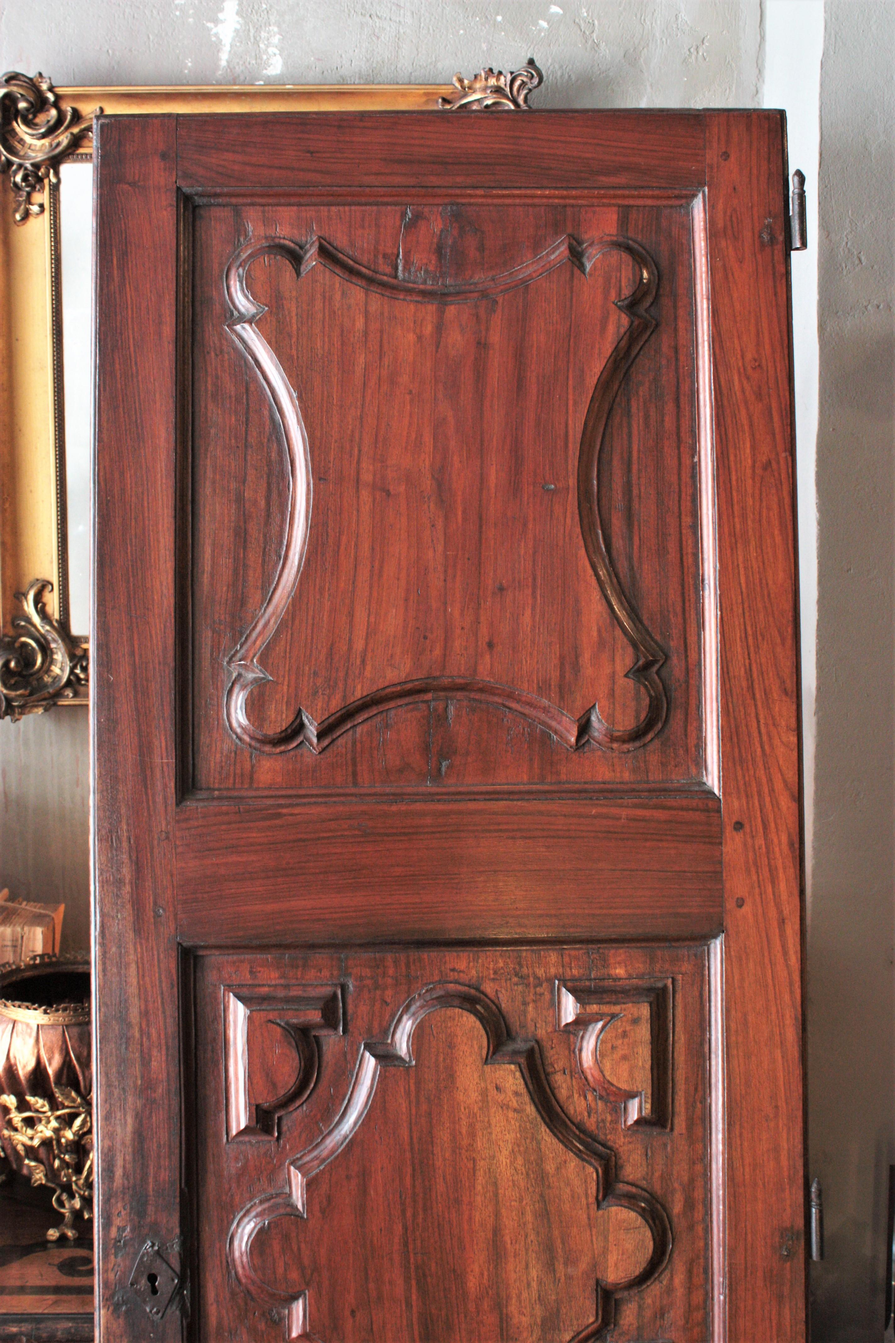 Hand-Carved Spanish Carved Walnut Wood Door