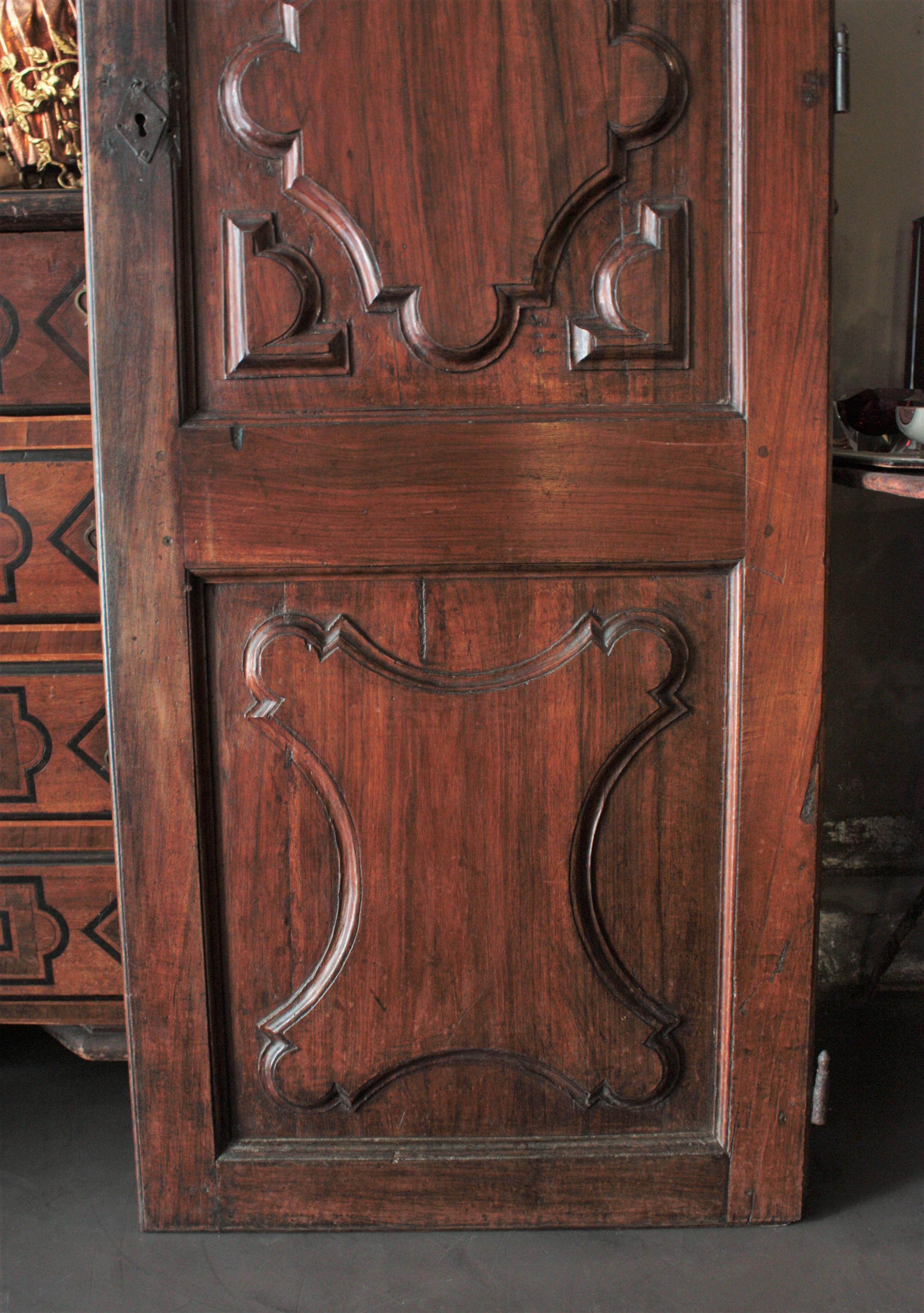 18th Century and Earlier Spanish Carved Walnut Wood Door