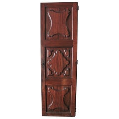 Antique Spanish Carved Walnut Wood Door