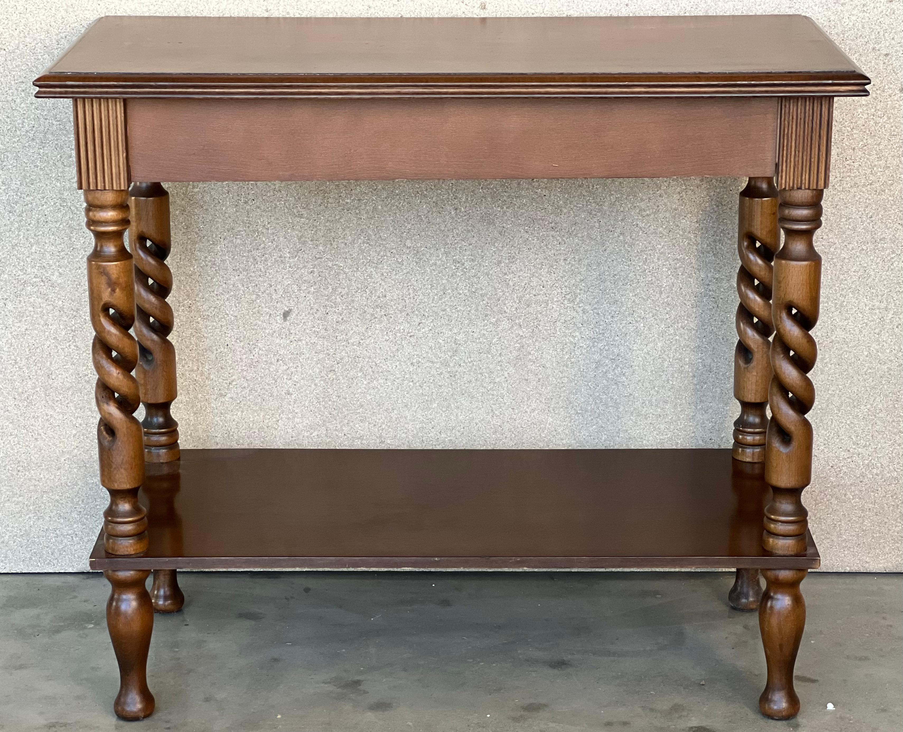 Spanish Carved Walnut Wood Little Catalan Spanish Console Table 5