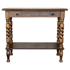 Spanish Carved Walnut Wood Little Catalan Spanish Console Table