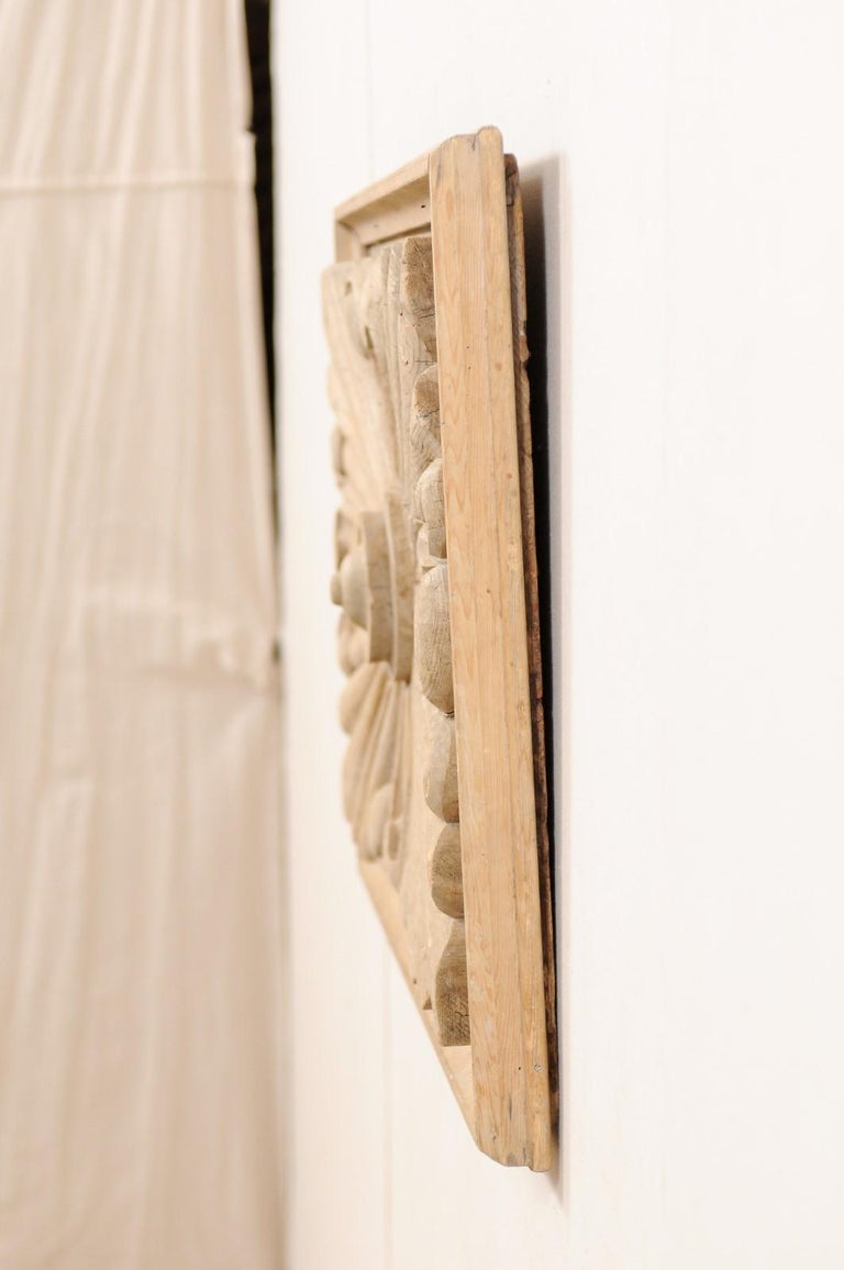 Spanish Carved Wood Wall Plaque from the Early 20th Century in Natural