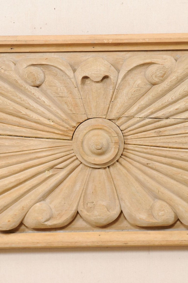 Spanish Carved Wood Wall Plaque from the Early 20th Century in Natural