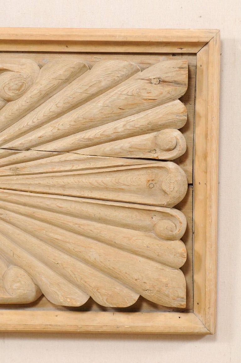 Spanish Carved Wood Wall Plaque from the Early 20th Century in Natural