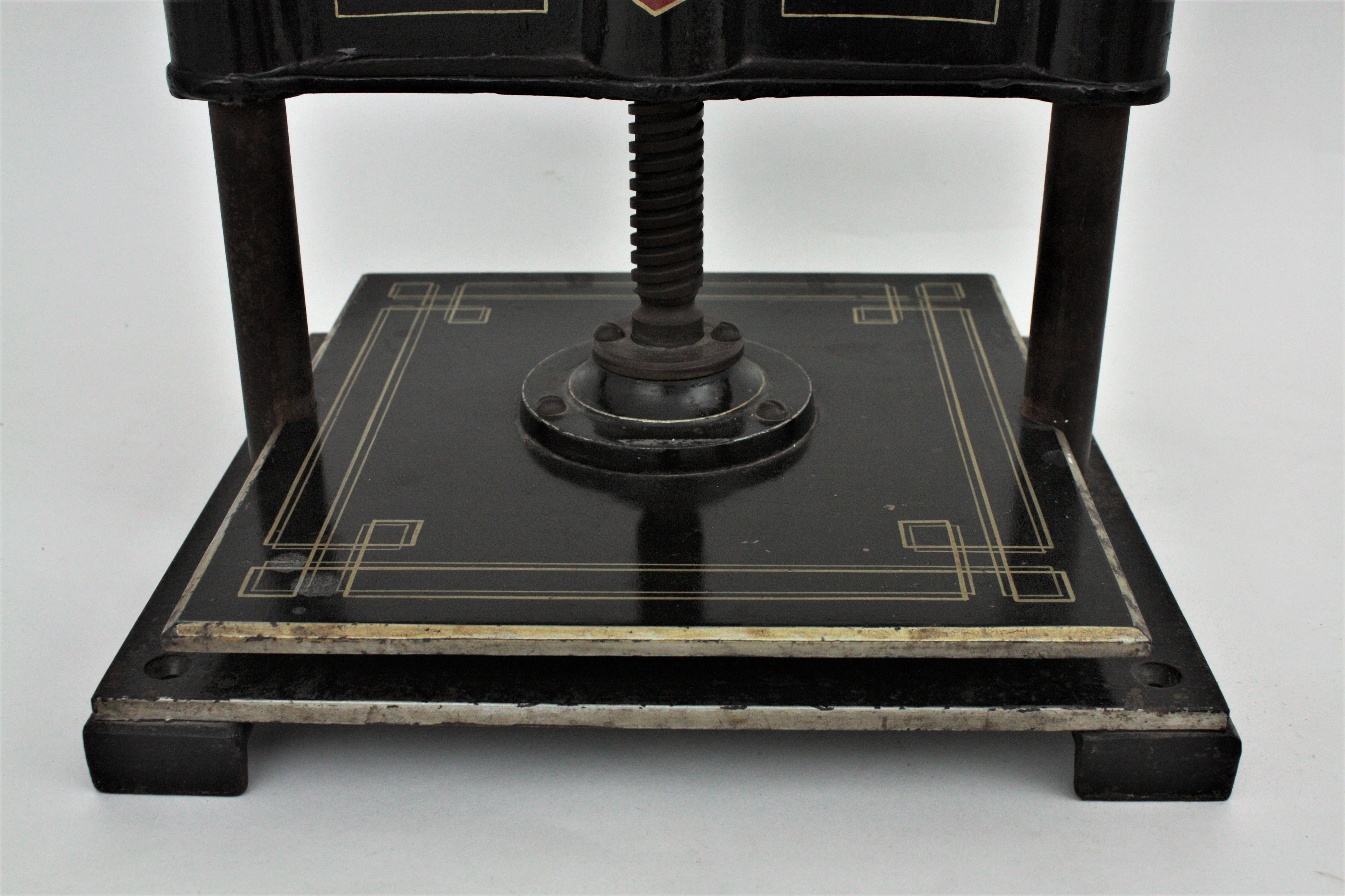 Spanish Cast Iron and Brass Paper Book Press, Early 20th Century 6