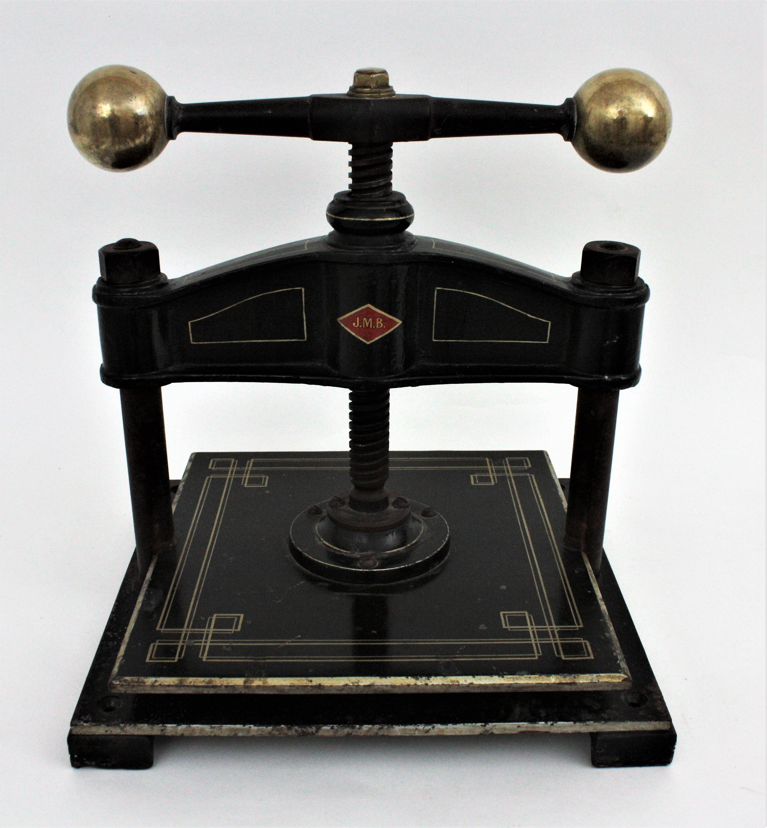Spanish Cast Iron and Brass Paper Book Press, Early 20th Century 4