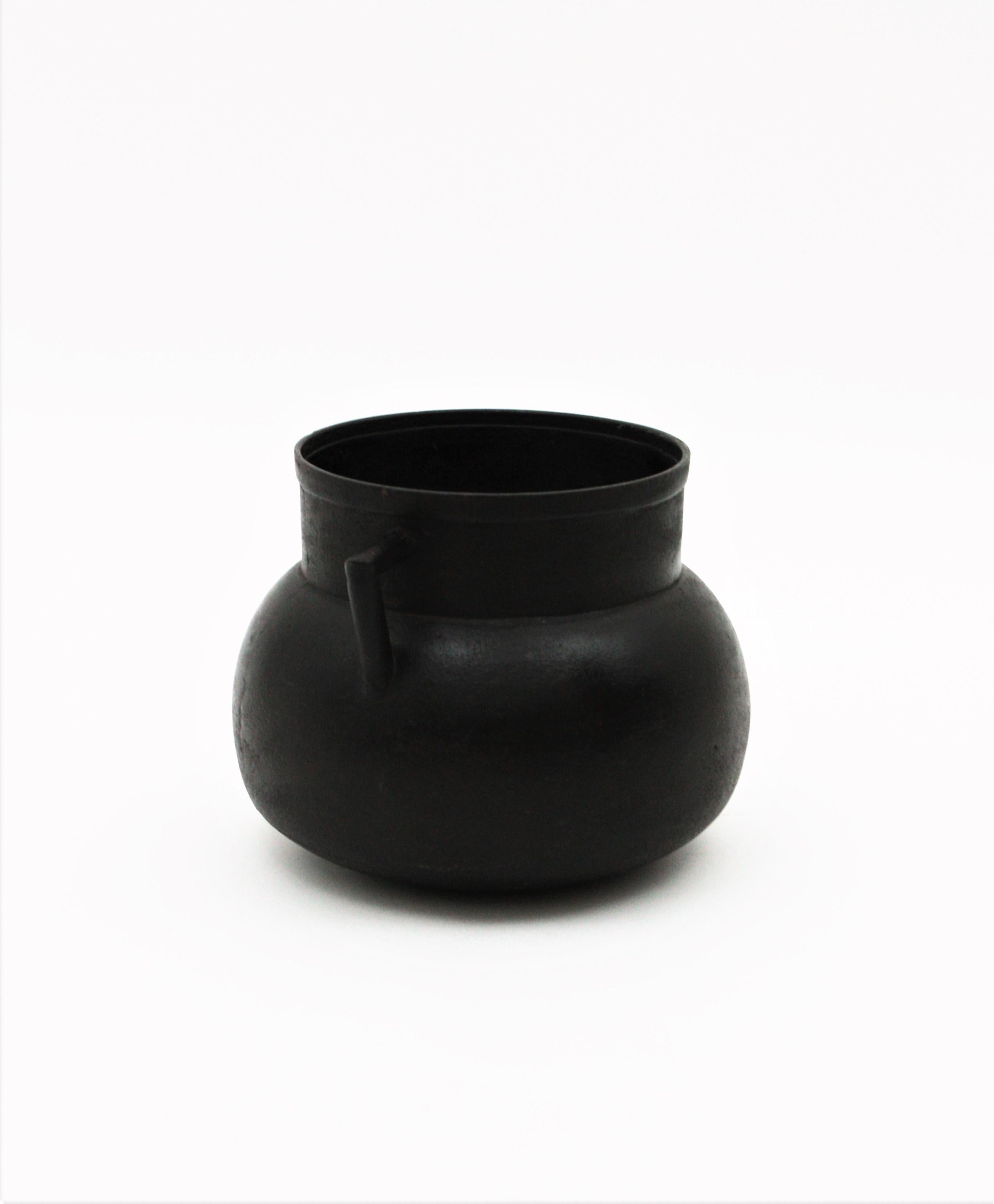 Spanish Cast Iron Cauldron Pot or Vessel For Sale 2