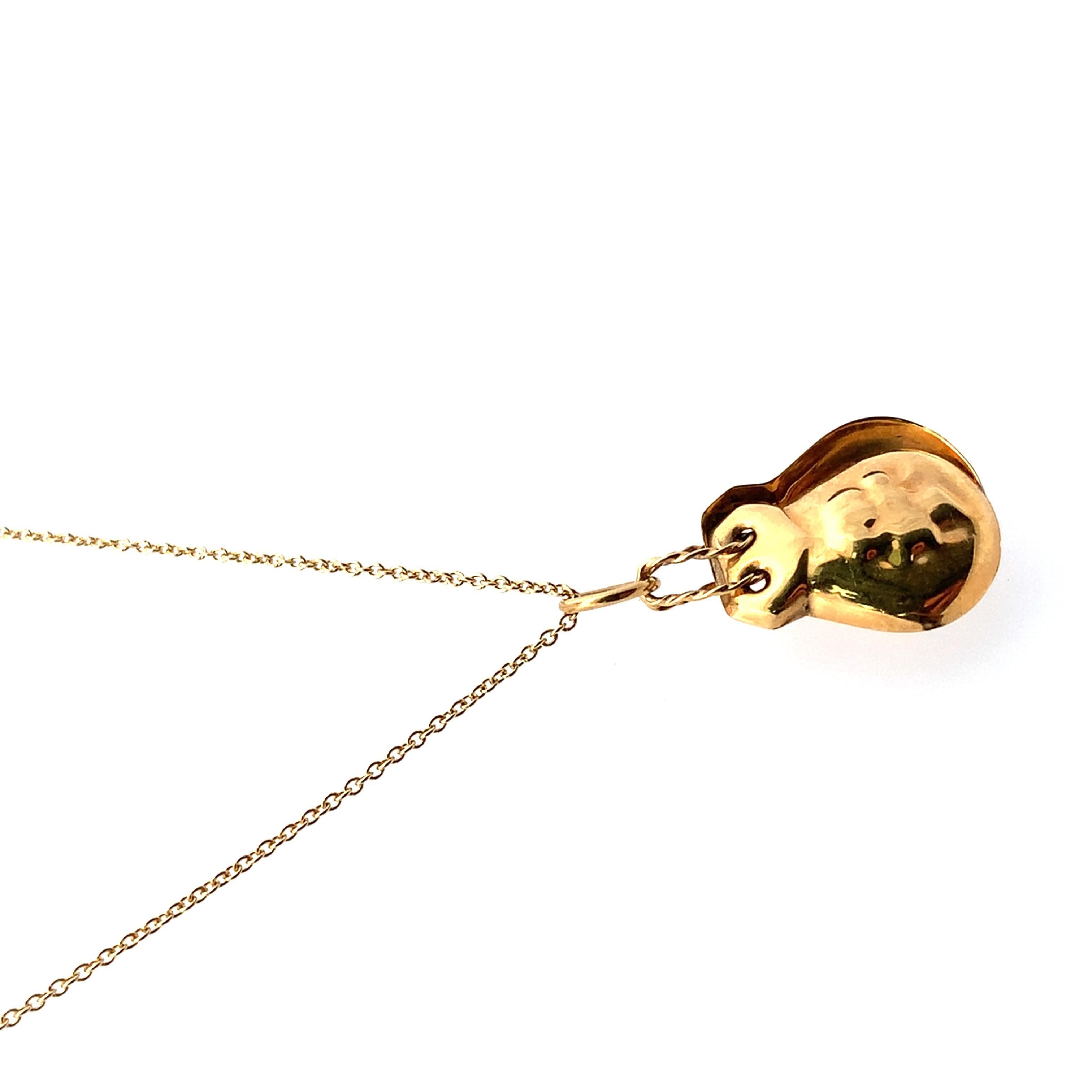 da uomo o donna Collana con pendente di nacchere spagnole in oro giallo in vendita