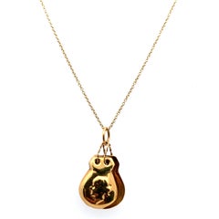 Spanish castanets pendant necklace yellow gold