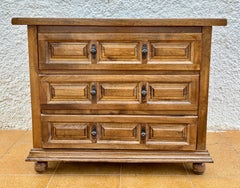 Spanish Castilian Solid Wood Chest of Drawers, Mid 20th Century