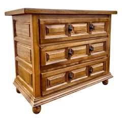 Spanish Castilian Solid Wood Chest of Drawers, Mid 20th Century