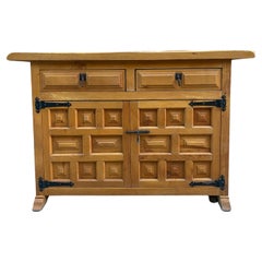 Spanish Catalan Carved Walnut Chest of Drawers, 1940s