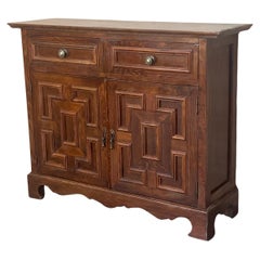 Antique Spanish Catalan Carved Walnut Chest of Drawers, Highboy or Console, 1920s
