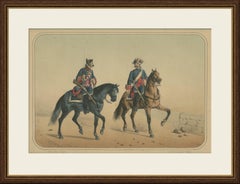 Spanish Cavalry Lithograph by José Rubio y Villegas: Mounted Dragoons, 1861
