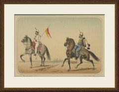 Spanish Cavalry Lithograph by José Rubio y Villegas: Princess Hussars, 1861