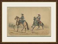 Spanish Cavalry Lithograph by José Rubio y Villegas: Sabre Officers, 1861