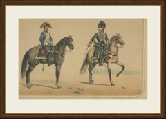Spanish Cavalry Lithograph by José Villegas: Dragoon and Hussar, 1861